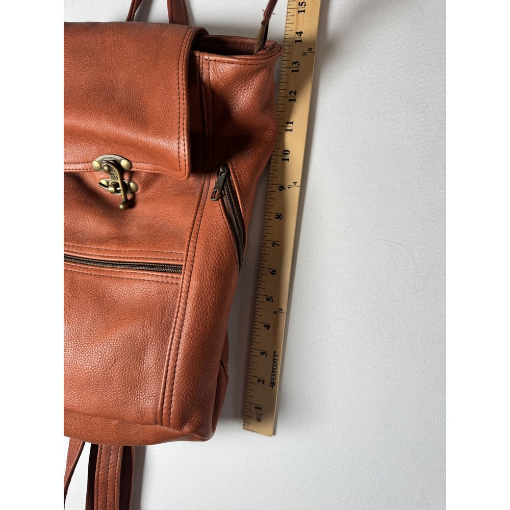 Vintage Argentina Leather Backpack Womens Small Brown Excellent Sling Bag - Picture 2 of 9